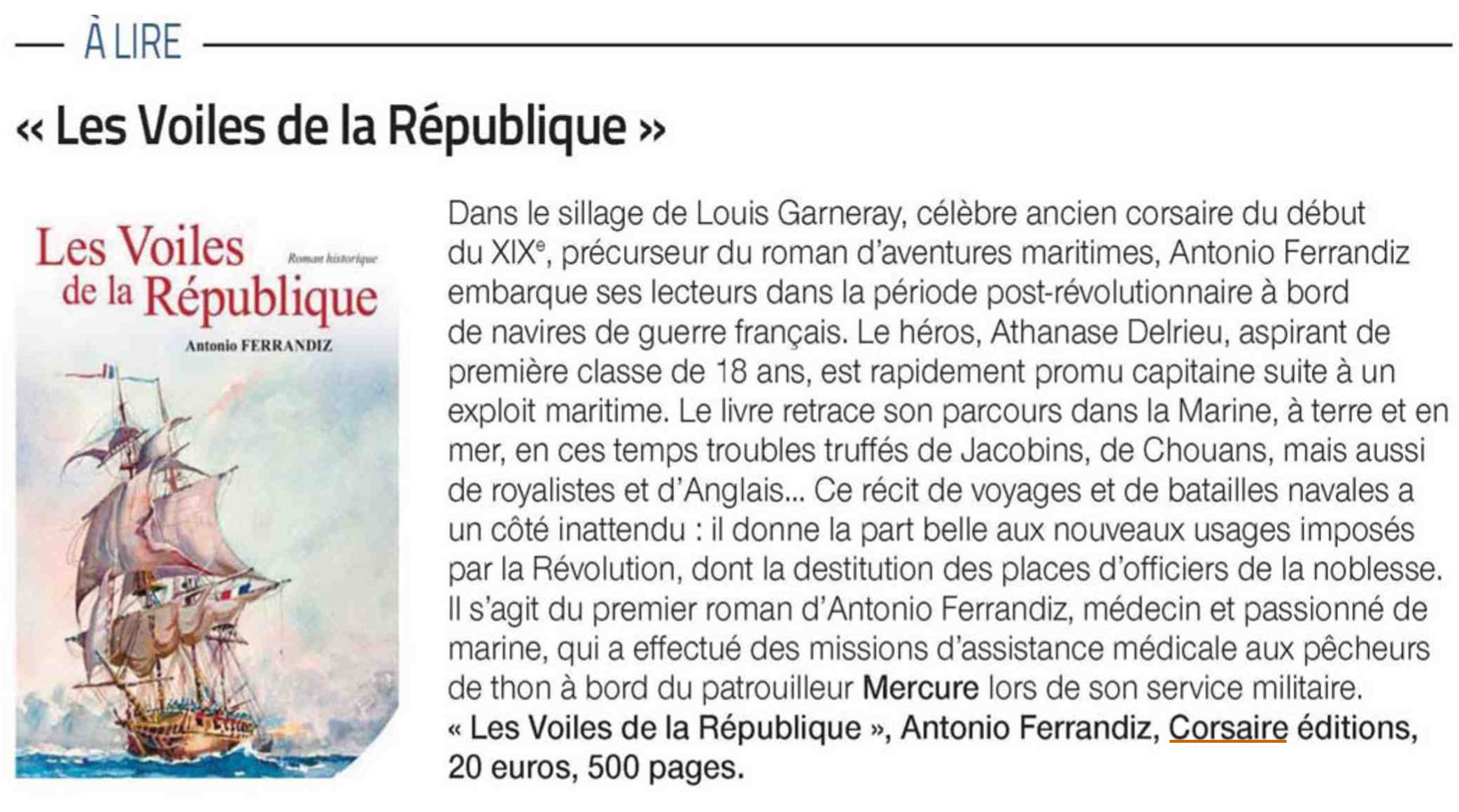 Le Marin, Les Voiles de la République